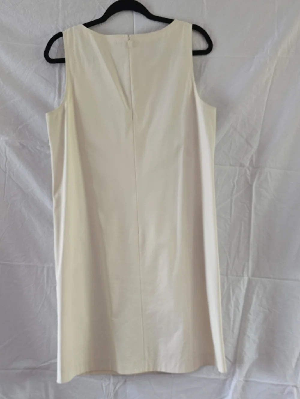 Lafayette 148 New York Cream Sleeveless Dress with Tortoiseshell Buckle - Picture 3 of 3